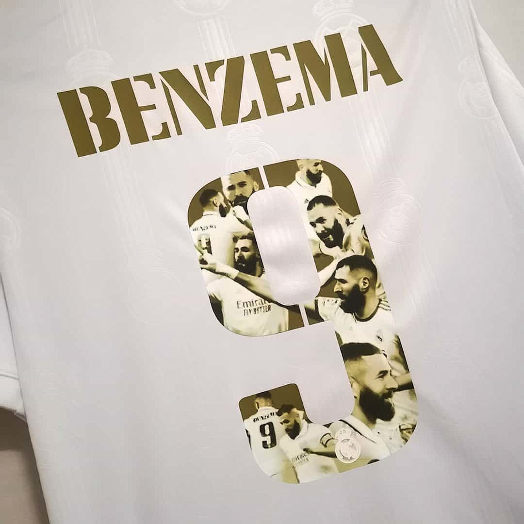 22-23 Real Madrid 9#BENZEMA Golden commemorative number 4