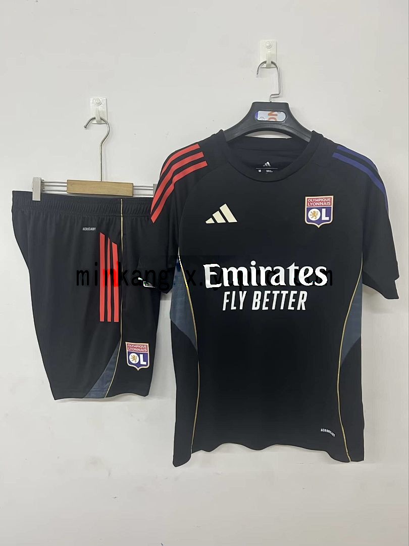 25_26 Olympique lyonnais training jersey black S-3XL