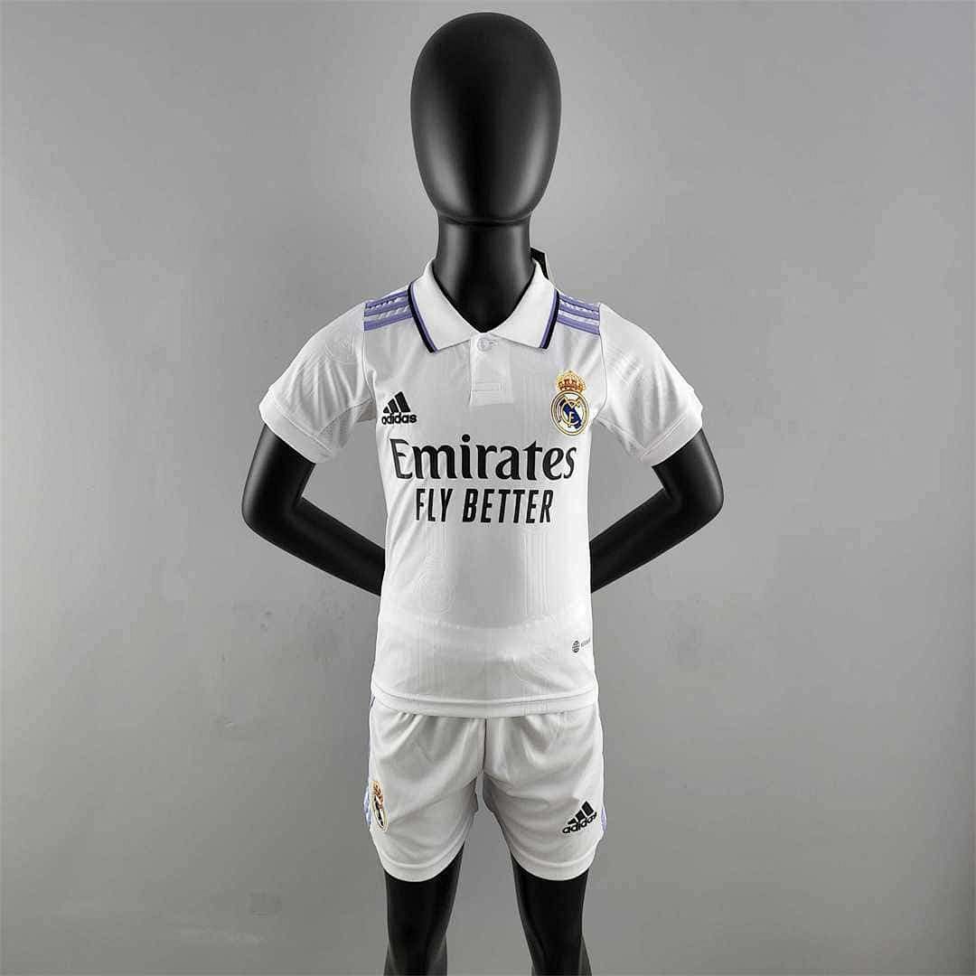 22-23 Real Madrid home kids kit