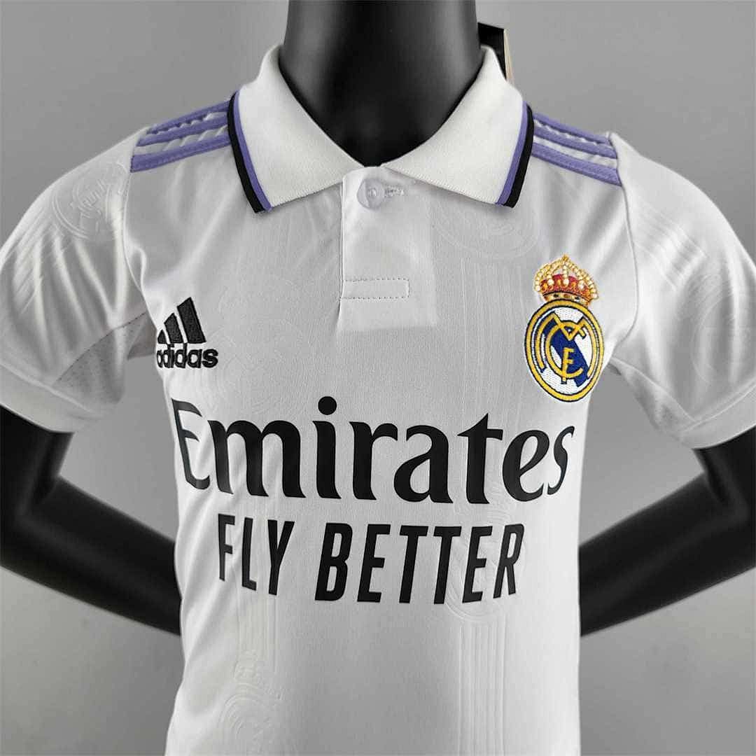 22-23 Real Madrid home kids kit 2