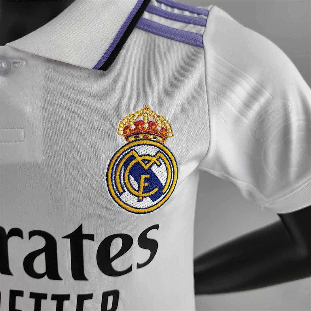 22-23 Real Madrid home kids kit 3