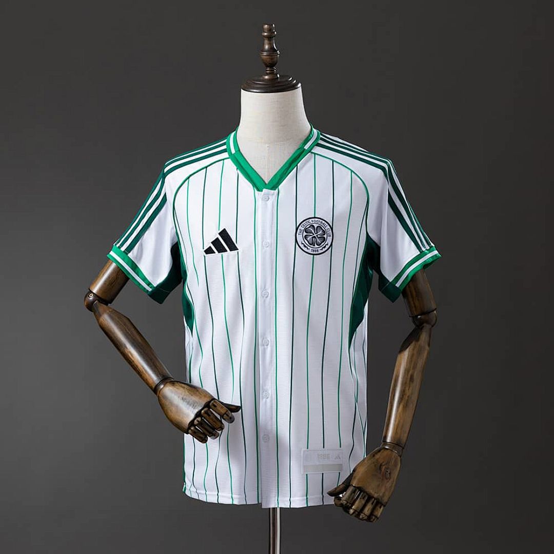 Celtic 25_26 US Pack Full-Button Baseball Jersey White S-XXL