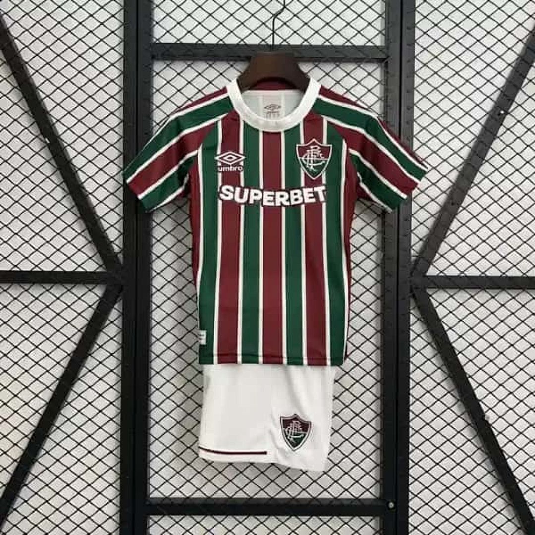 25-26 Fluminense Home Kid Kits Youth Apparels