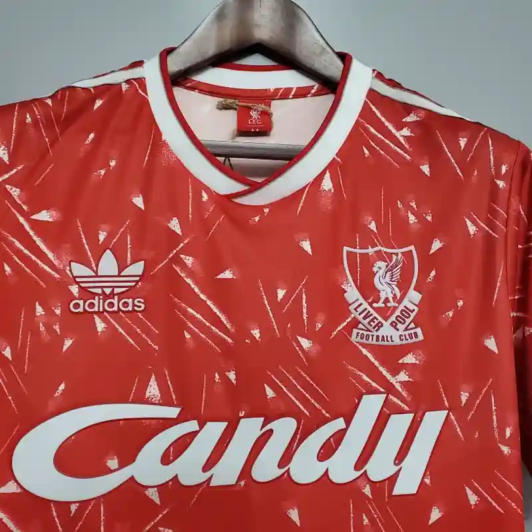 89-91 rétro Liverpool football maillot domicile 6