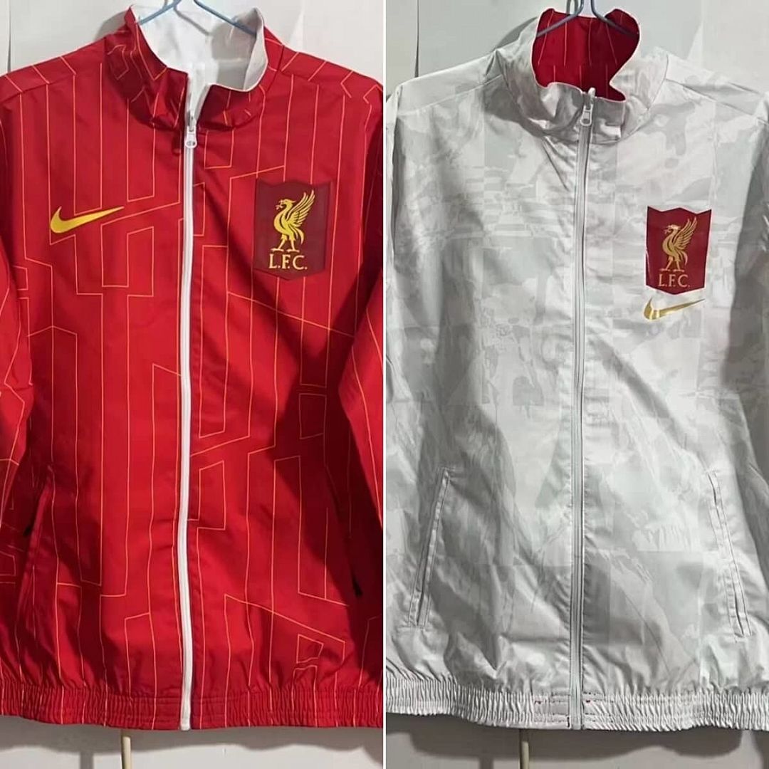 23-24 Liverpool Reversible Windbreaker White&Red Double-Sides Jacket Best Jerseys Yupoo