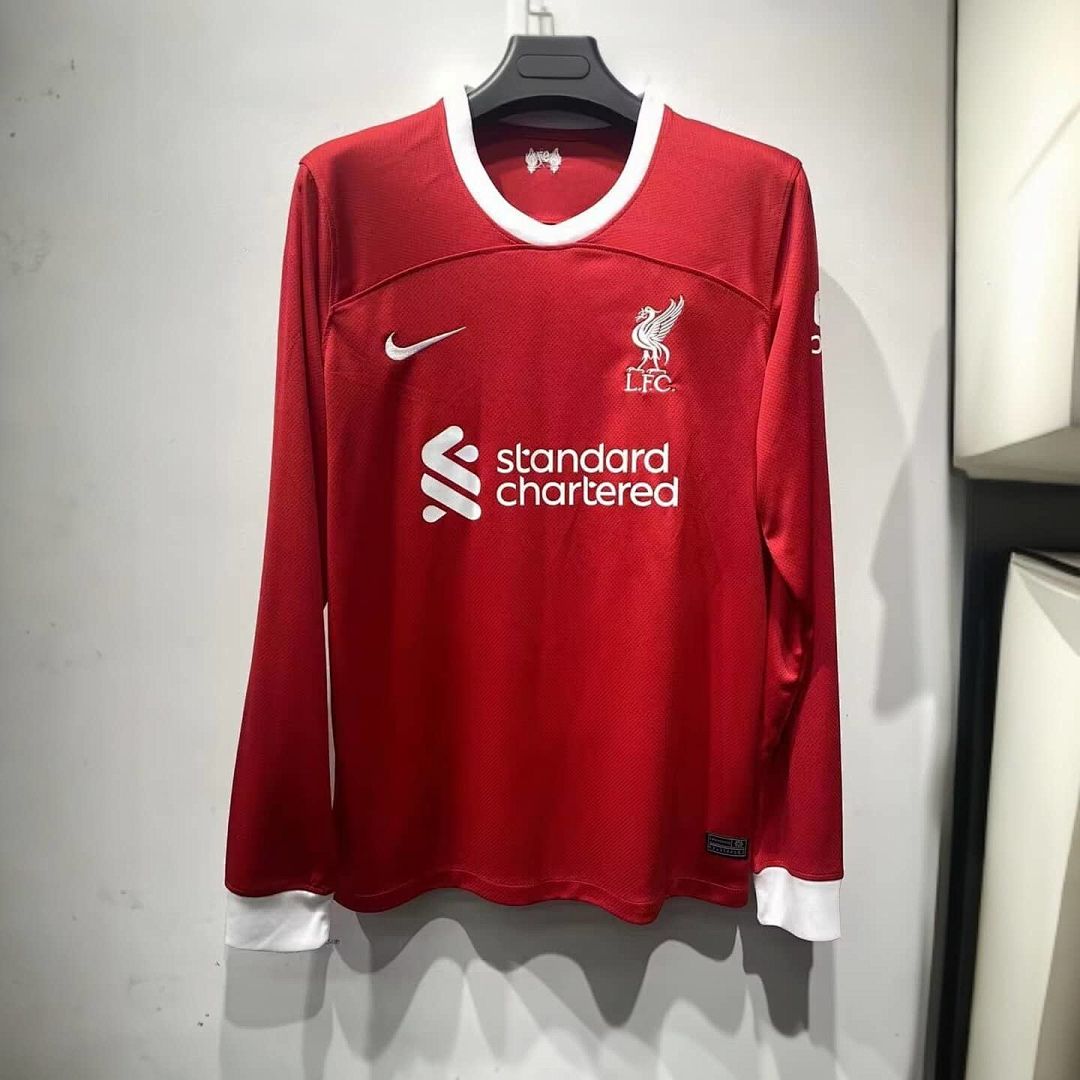 23-24 Liverpool Home Kit Long Sleeve Shirt Soccer Jerseys Yupoo