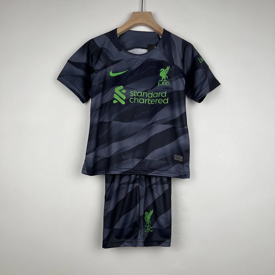 23-24 Kids Liverpool Goalkeeper Black Size16-28 Football Jersey Yupoo