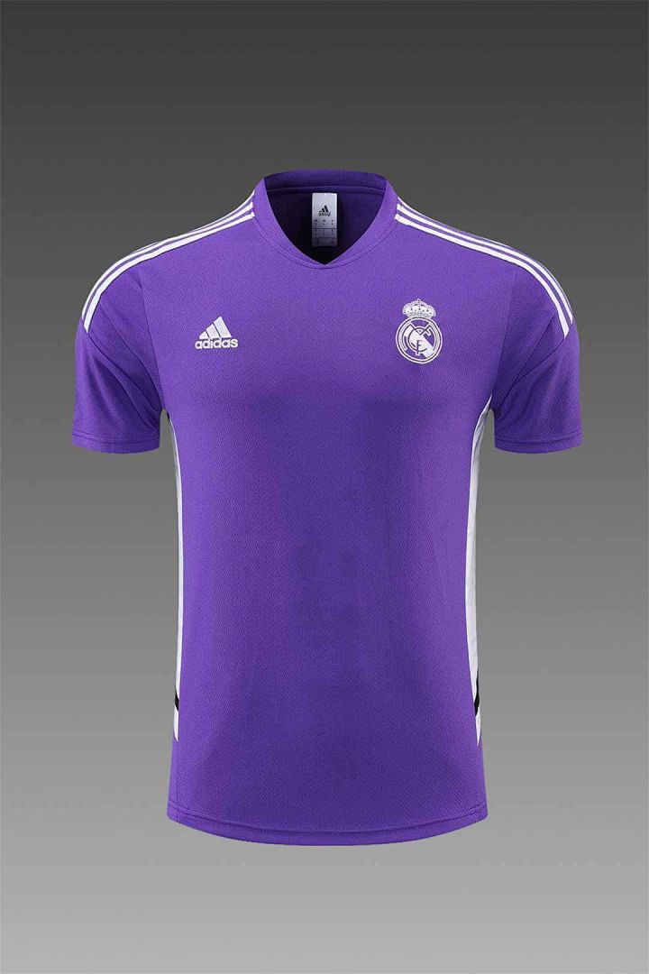 22-23 Real Madrid Training Suit Short Sleeve Kit Purple 2