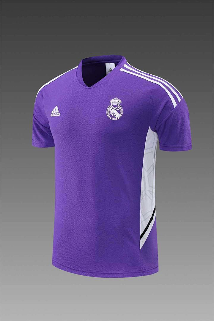 22-23 Real Madrid Training Suit Short Sleeve Kit Purple 3