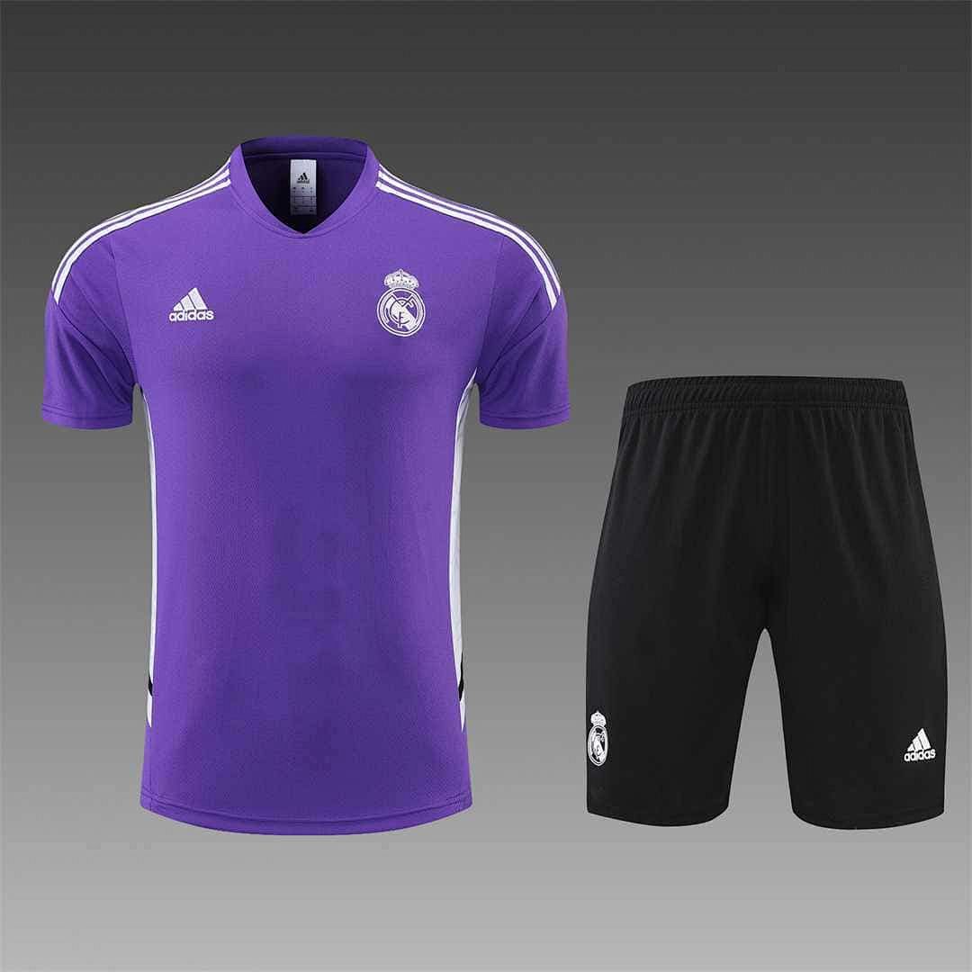22-23 Real Madrid Training Suit Short Sleeve Kit Purple 8