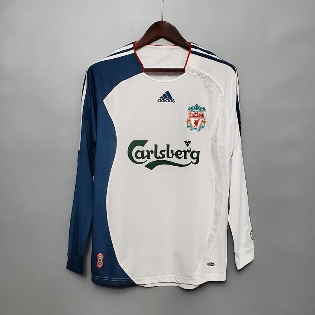06-07 Retro Long Sleeve Liverpool Soccer Jersey Away