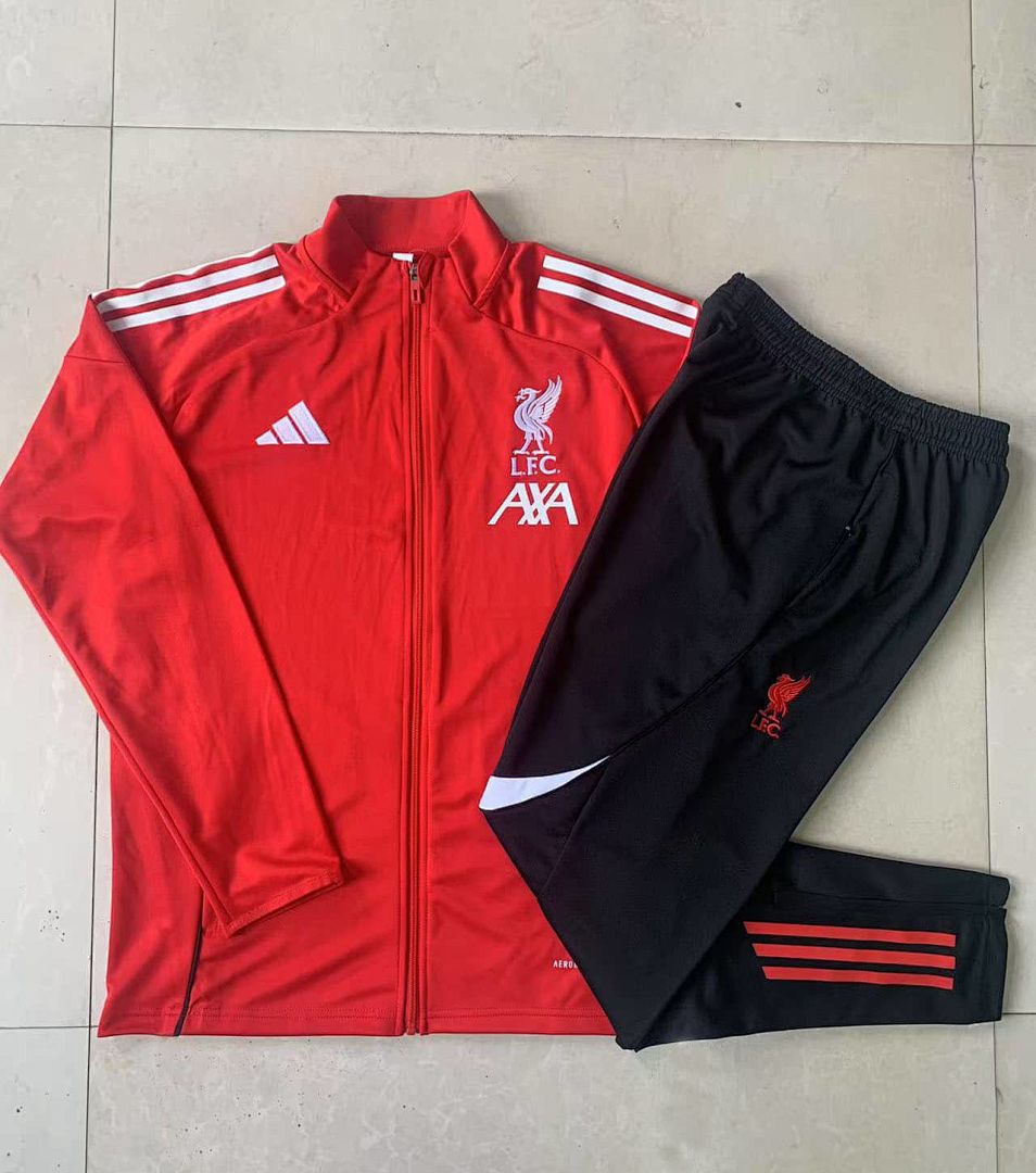 25-26 Kids Liverpool Training Kits Jacket Tracksuits Cheap Football Jersey Wholesale Yupoo 2