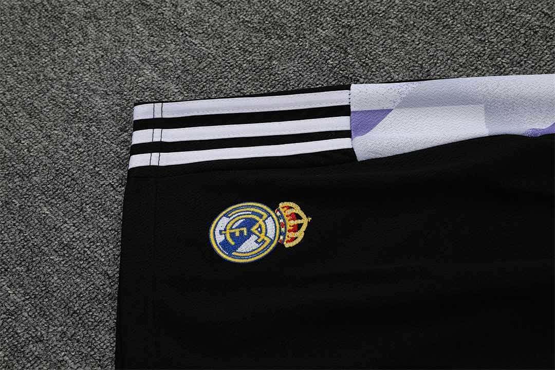22-23 Real Madrid training suit short sleeve kit white and blue colorblock 16
