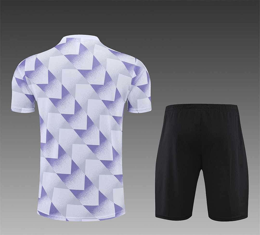 22-23 Real Madrid training suit short sleeve kit white and blue colorblock 9