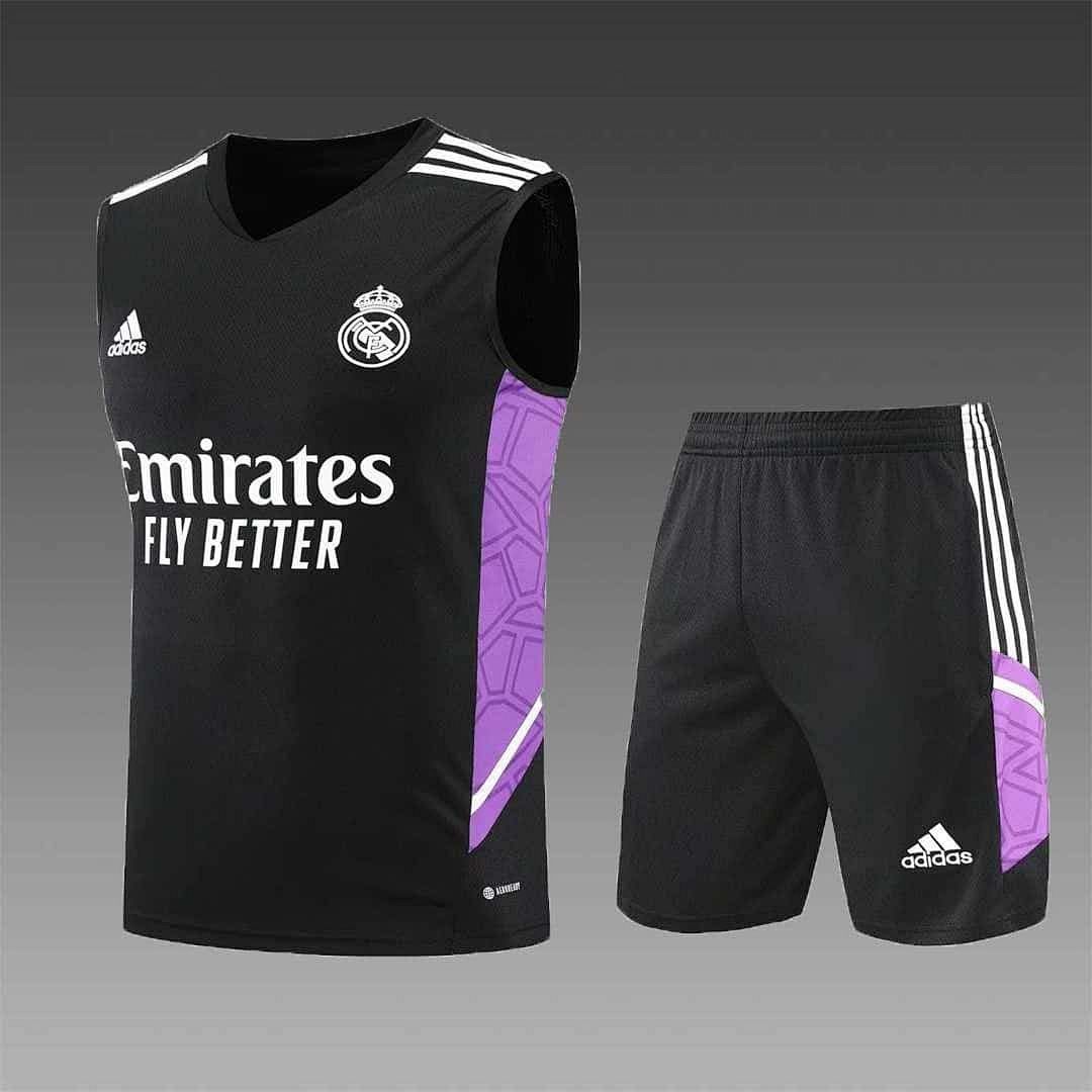 22-23 Real Madrid vest training suit kit black 13