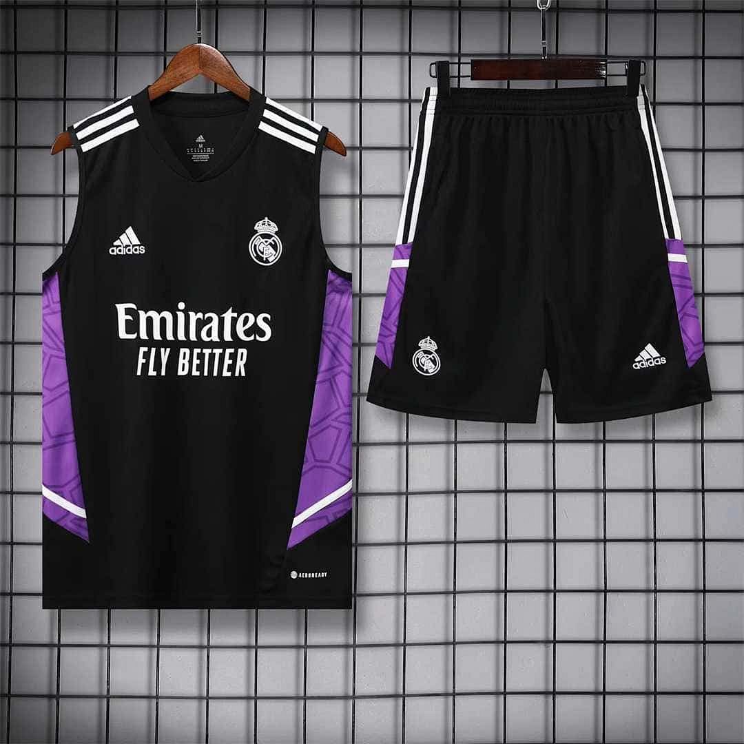 22-23 Real Madrid vest training suit kit black 2