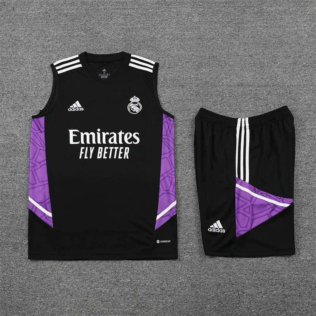 22-23 Real Madrid vest training suit kit black 3