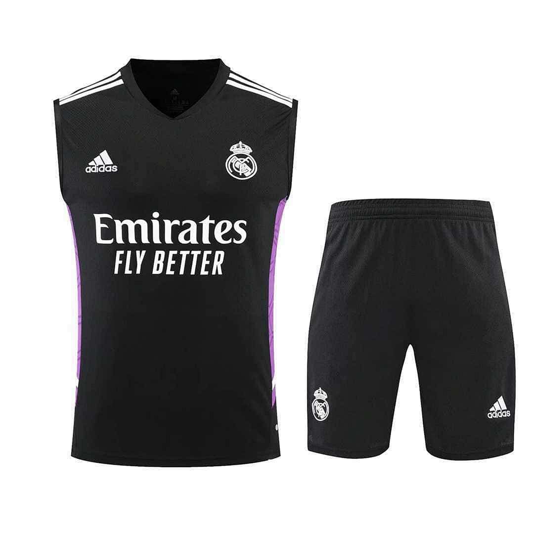 22-23 Real Madrid vest training suit kit black 6