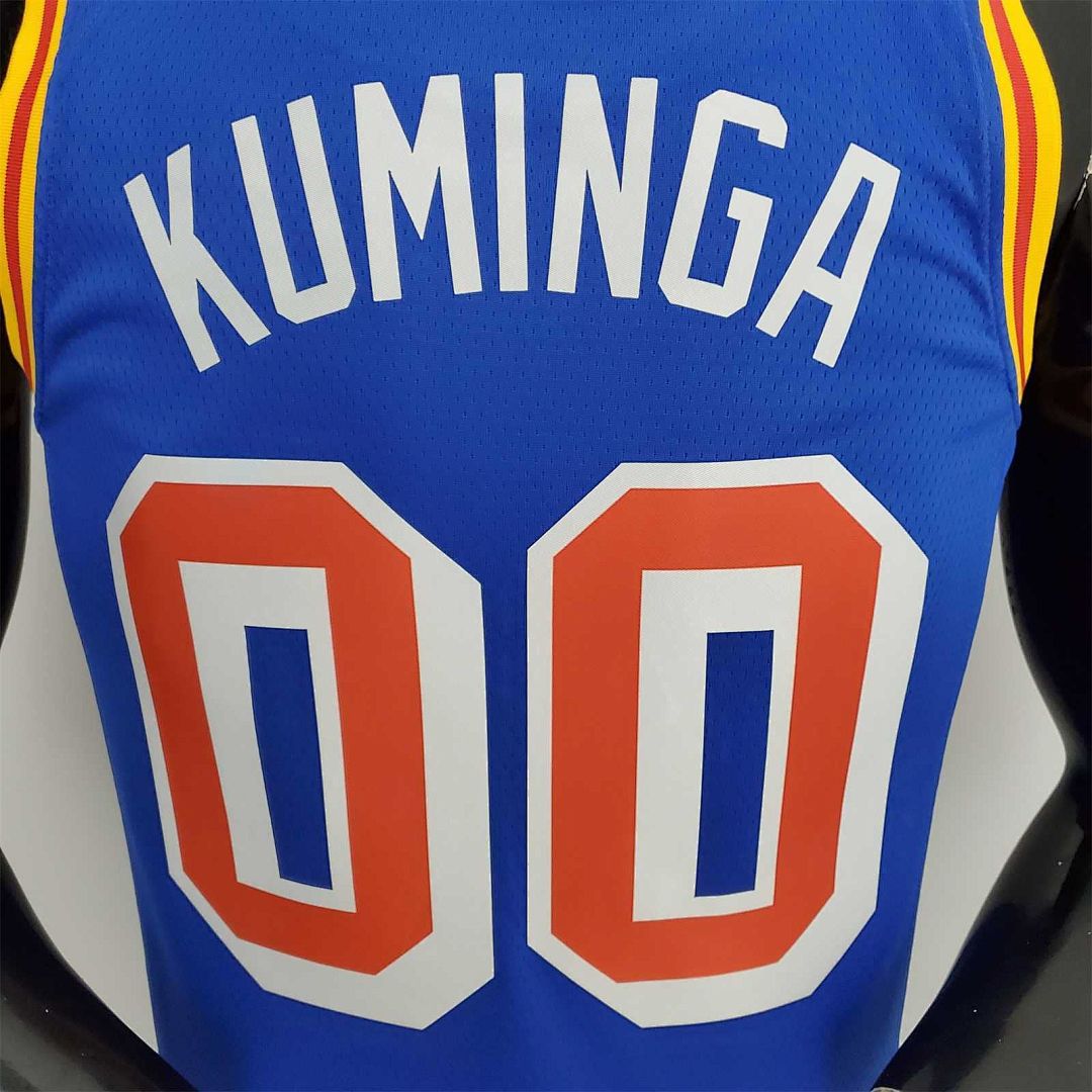 75th aniversario Cuminga#00 Warriors clásico azul NBA camiseta 3