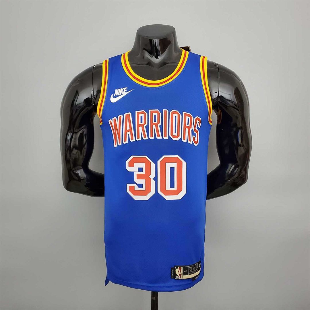 75th Anniversary Curry #30 Warriors Retro Blue