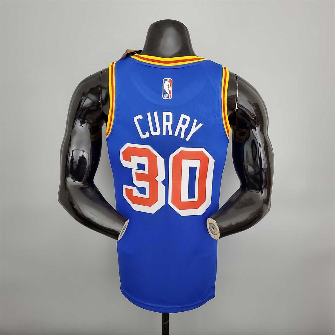 75th Anniversary Curry #30 Warriors Retro Blue 3