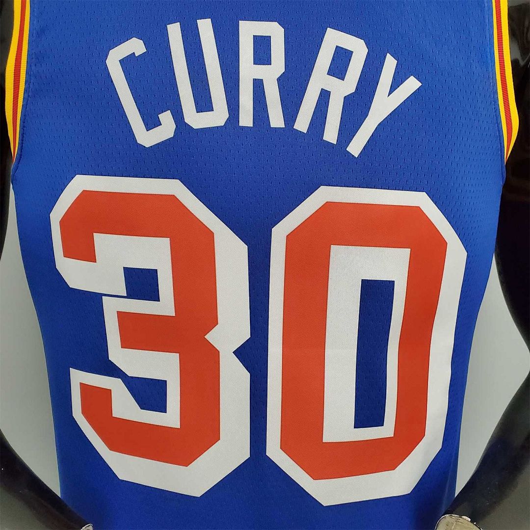 75th Anniversary Curry #30 Warriors Retro Blue 4