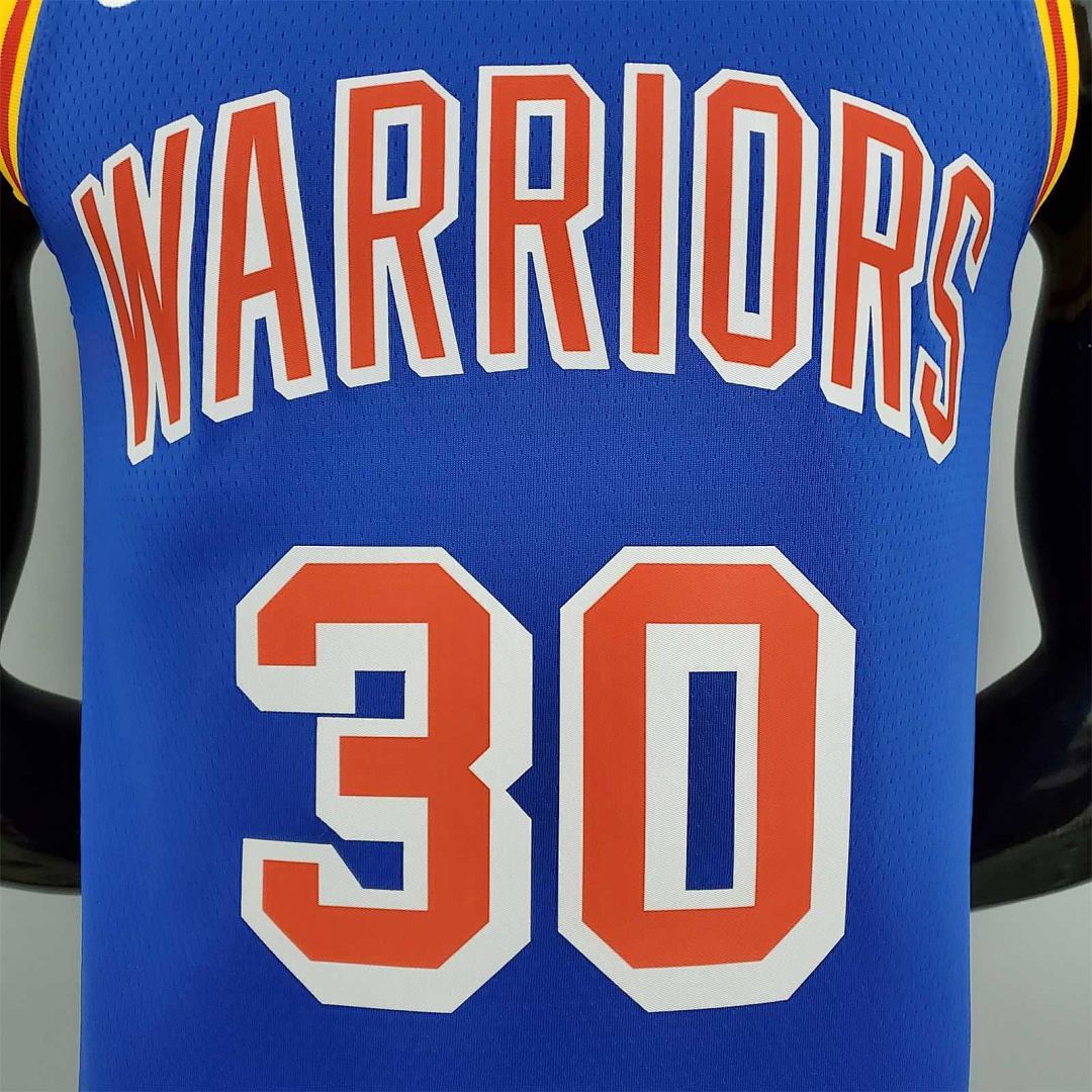 75th Anniversary Curry #30 Warriors Retro Blue 6