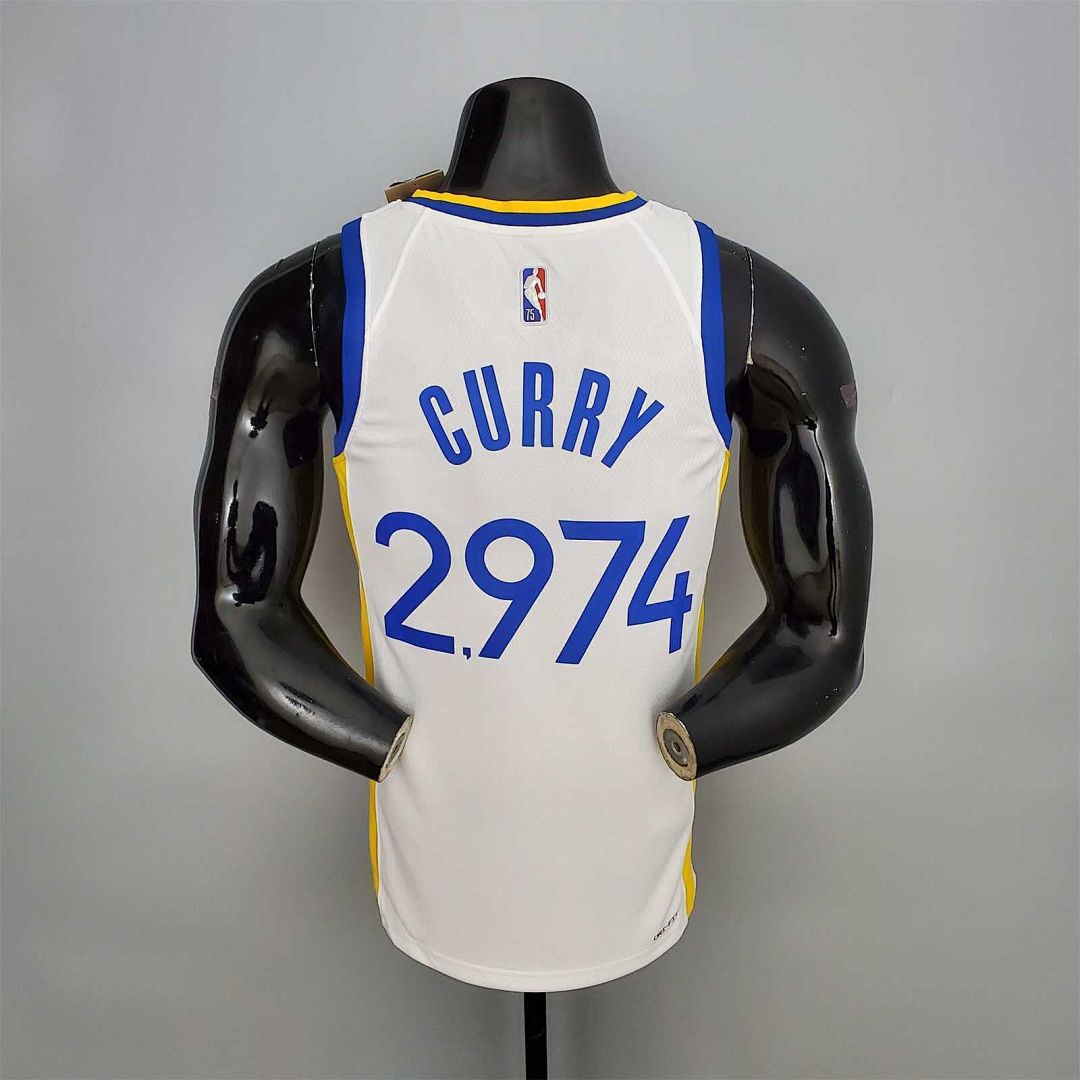 75th Anniversary Curry#2974 Warriors White 2