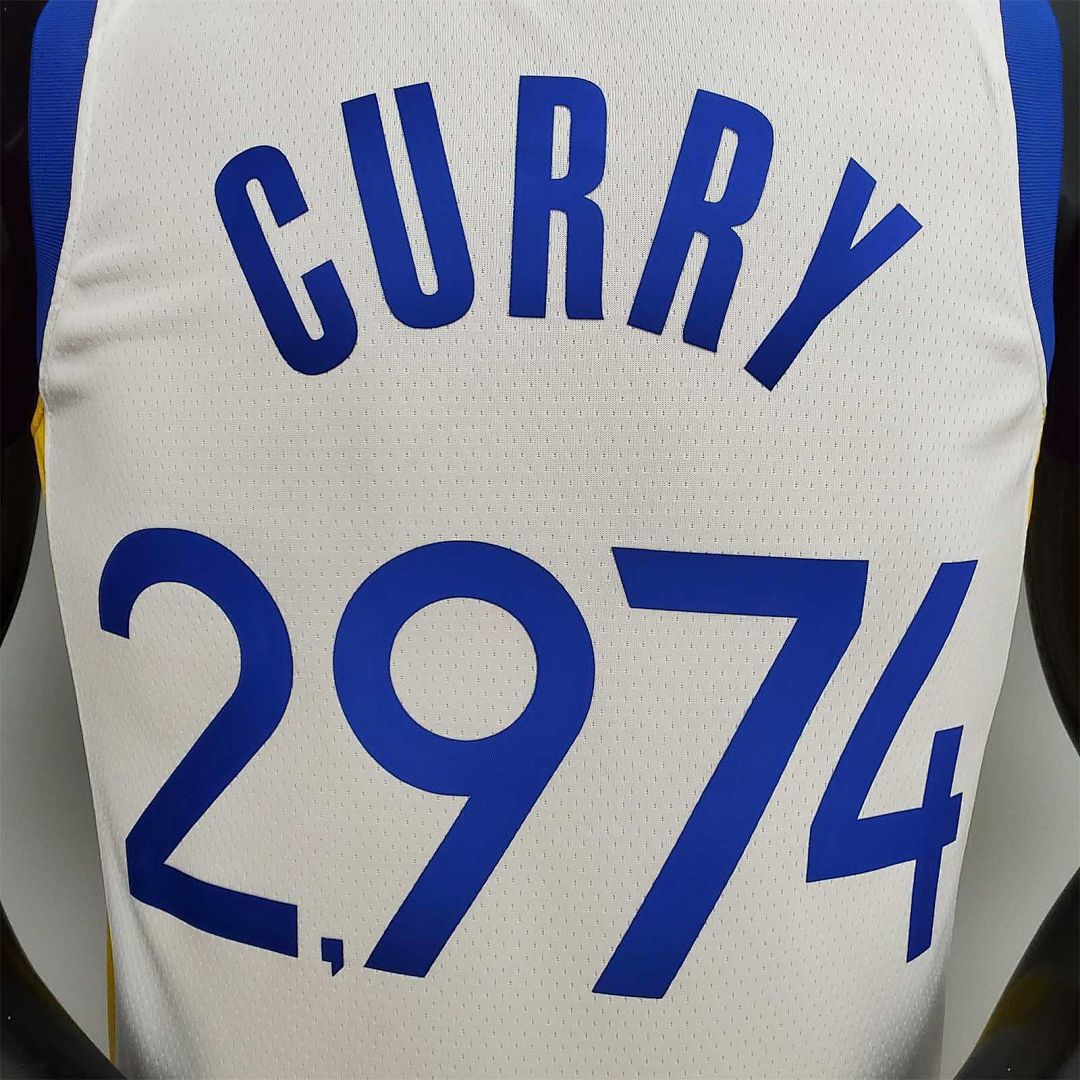 75th Anniversary Curry#2974 Warriors White 3