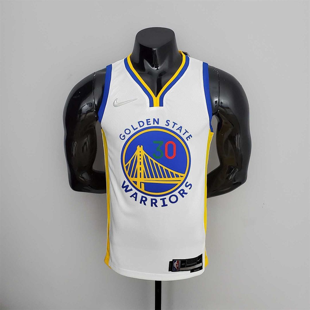 75th Anniversary Golden State Warriors Curry #30 Mexico Edition White NBA Jersey