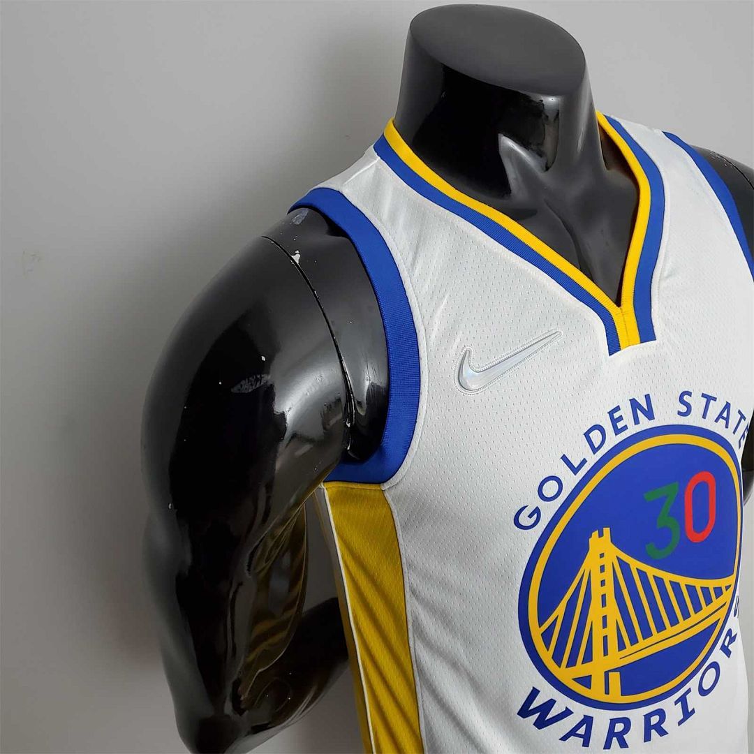 75th Anniversary Golden State Warriors Curry #30 Mexico Edition White NBA Jersey 5