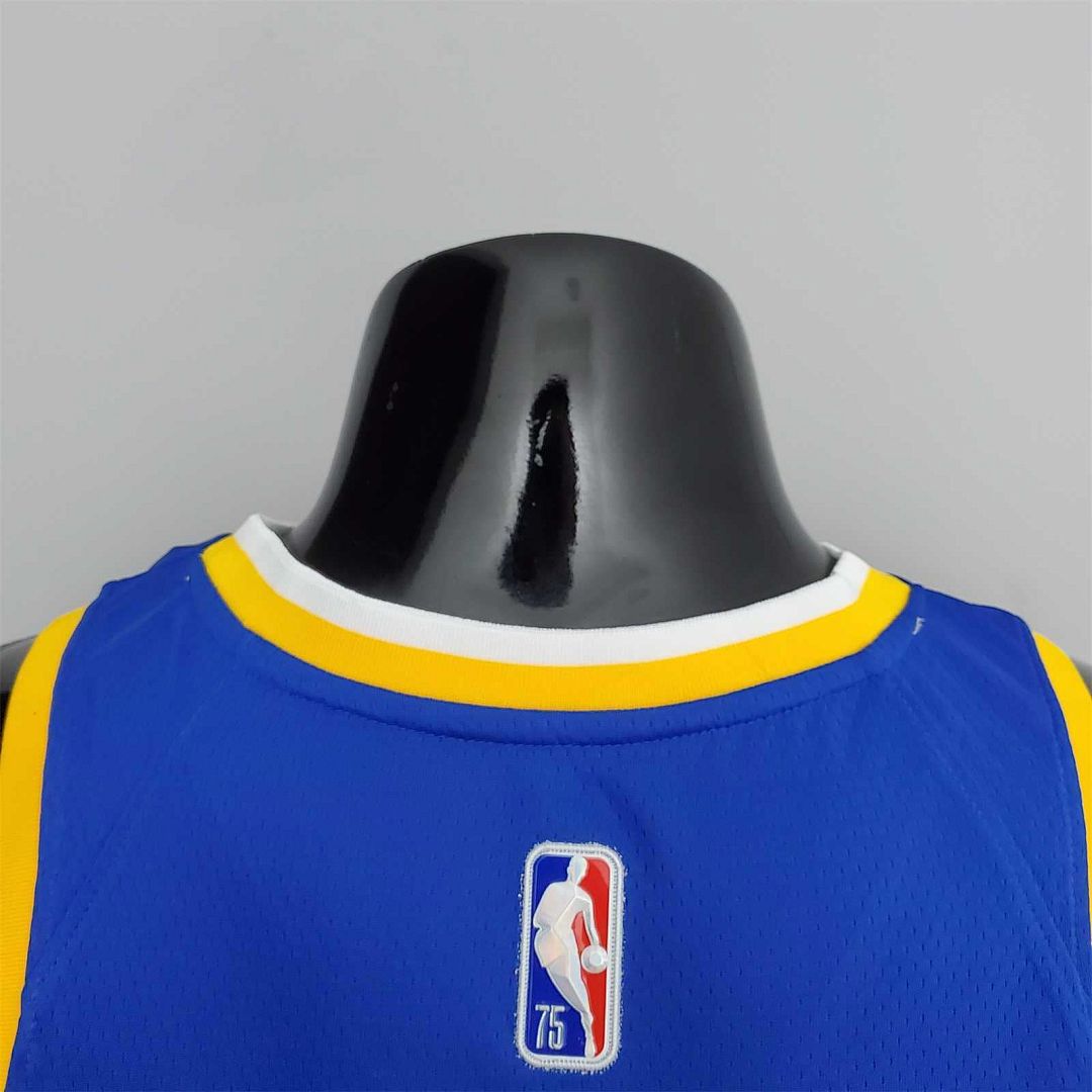 75th Anniversary Golden State Warriors CURRY#30 Mexico Blue NBA Jersey 4