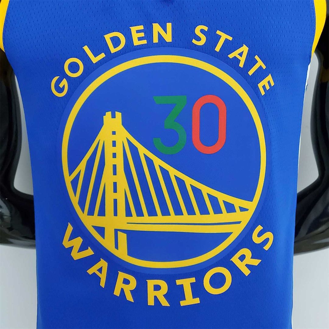 75th Anniversary Golden State Warriors CURRY#30 Mexico Blue NBA Jersey 5