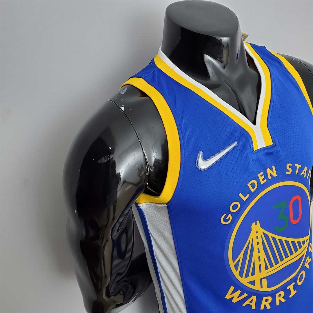 75th Anniversary Golden State Warriors CURRY#30 Mexico Blue NBA Jersey 8
