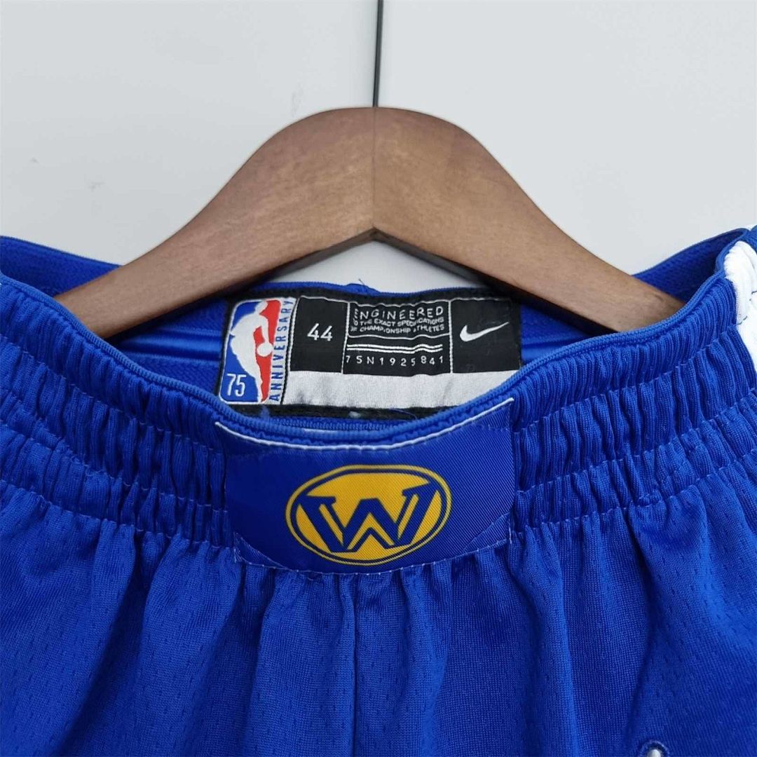 75th anniversaire Golden State Warriors short bleu NBA maillot 2