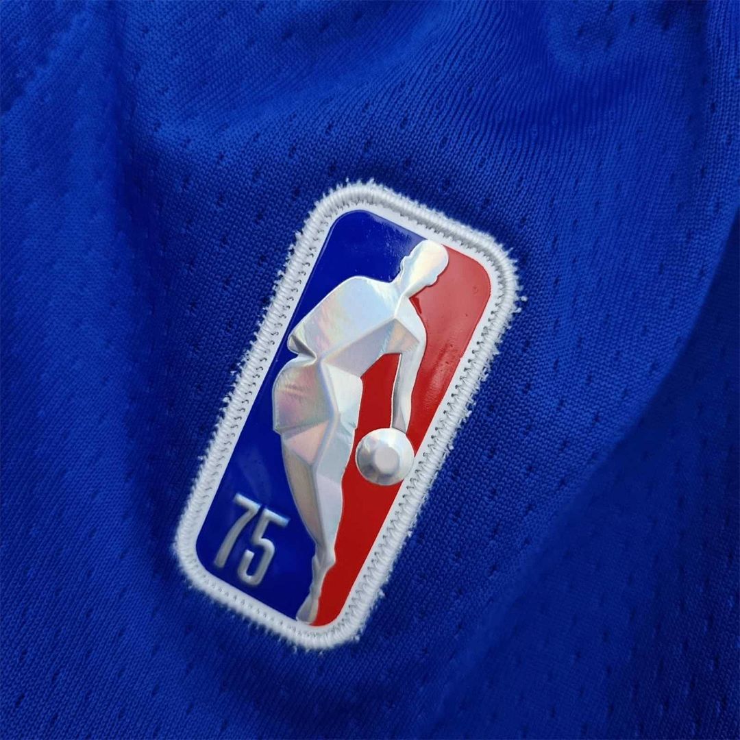 75th anniversaire Golden State Warriors short bleu NBA maillot 4