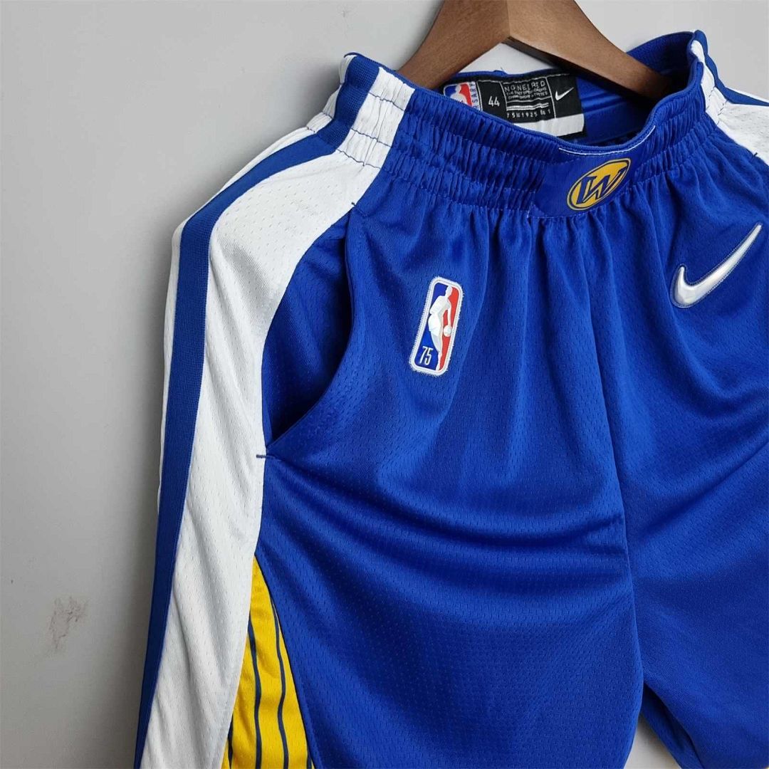 75th anniversaire Golden State Warriors short bleu NBA maillot 5