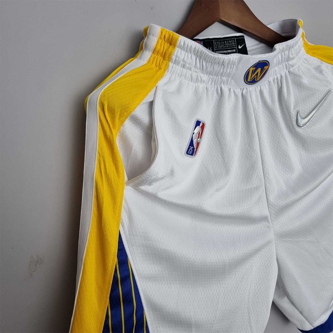 75th Anniversary Golden State Warriors Shorts White NBA Jersey 5