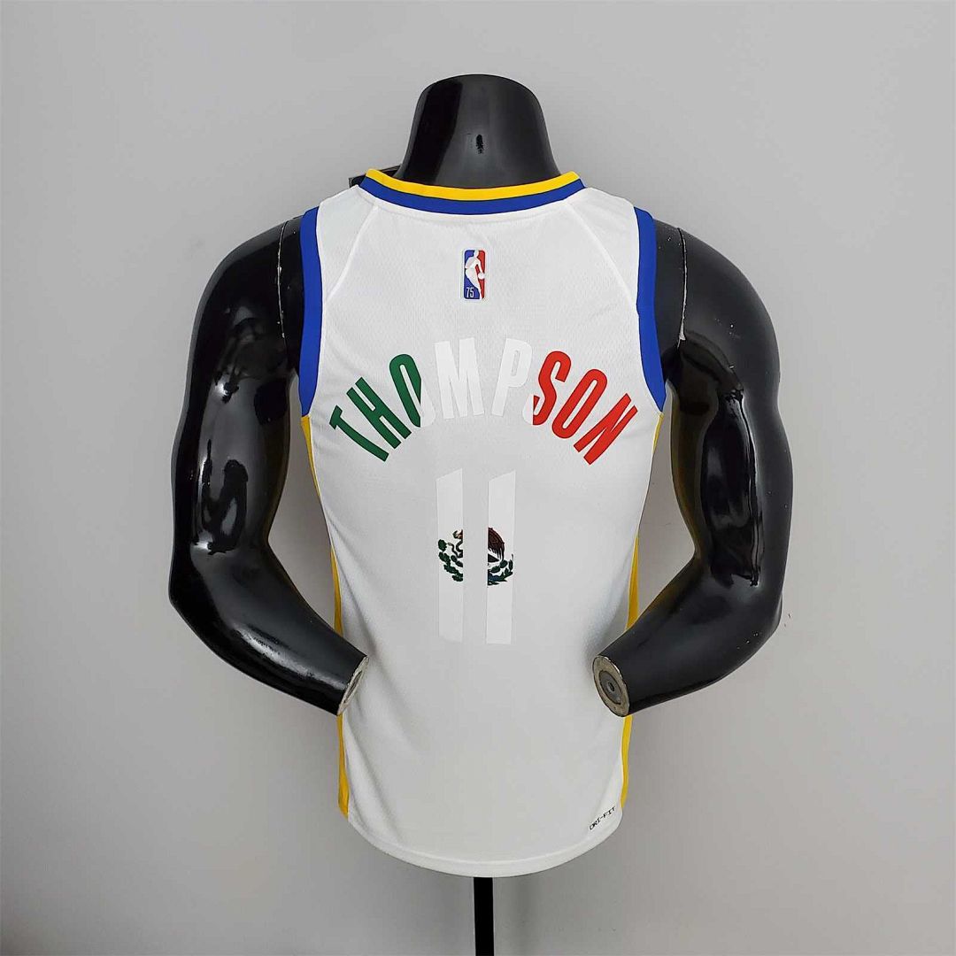 75th Anniversary Golden State Warriors Thompson #11 Mexico Edition White NBA Jersey 2