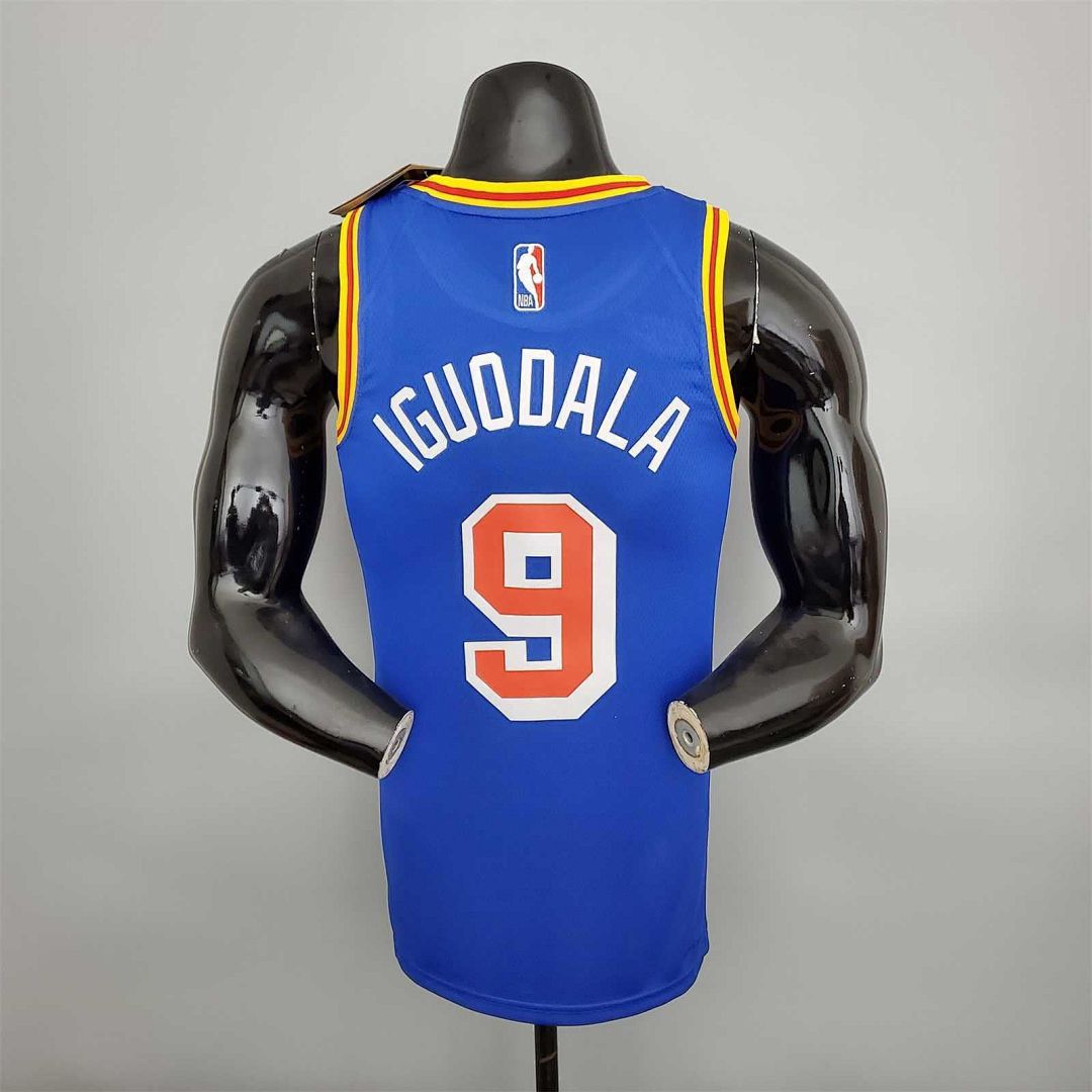 75th Anniversary Iguodala #9 Warriors Retro Edition Blue 6