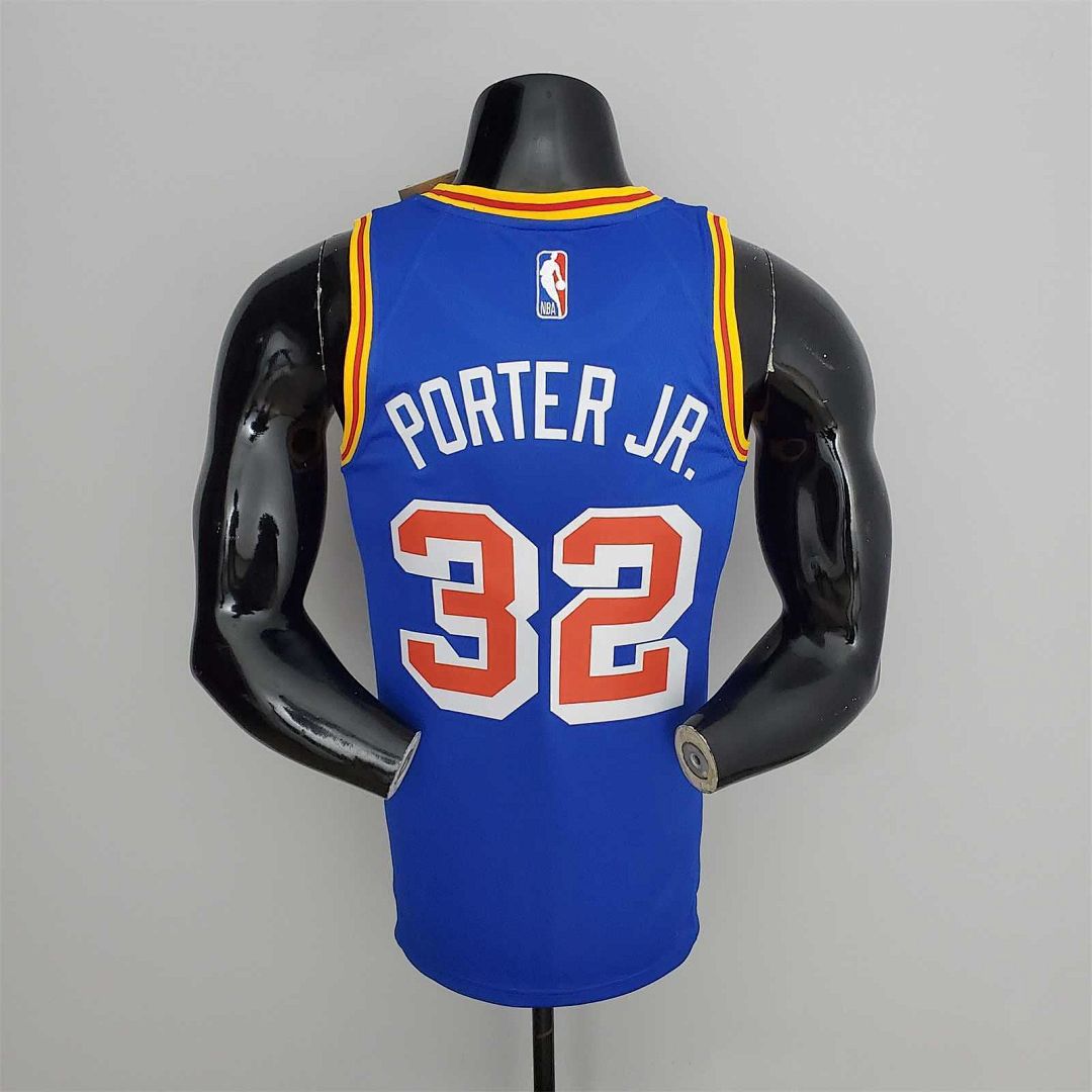 75th anniversaire Porter jr.#32 Warriors vintage bleu NBA maillot 4