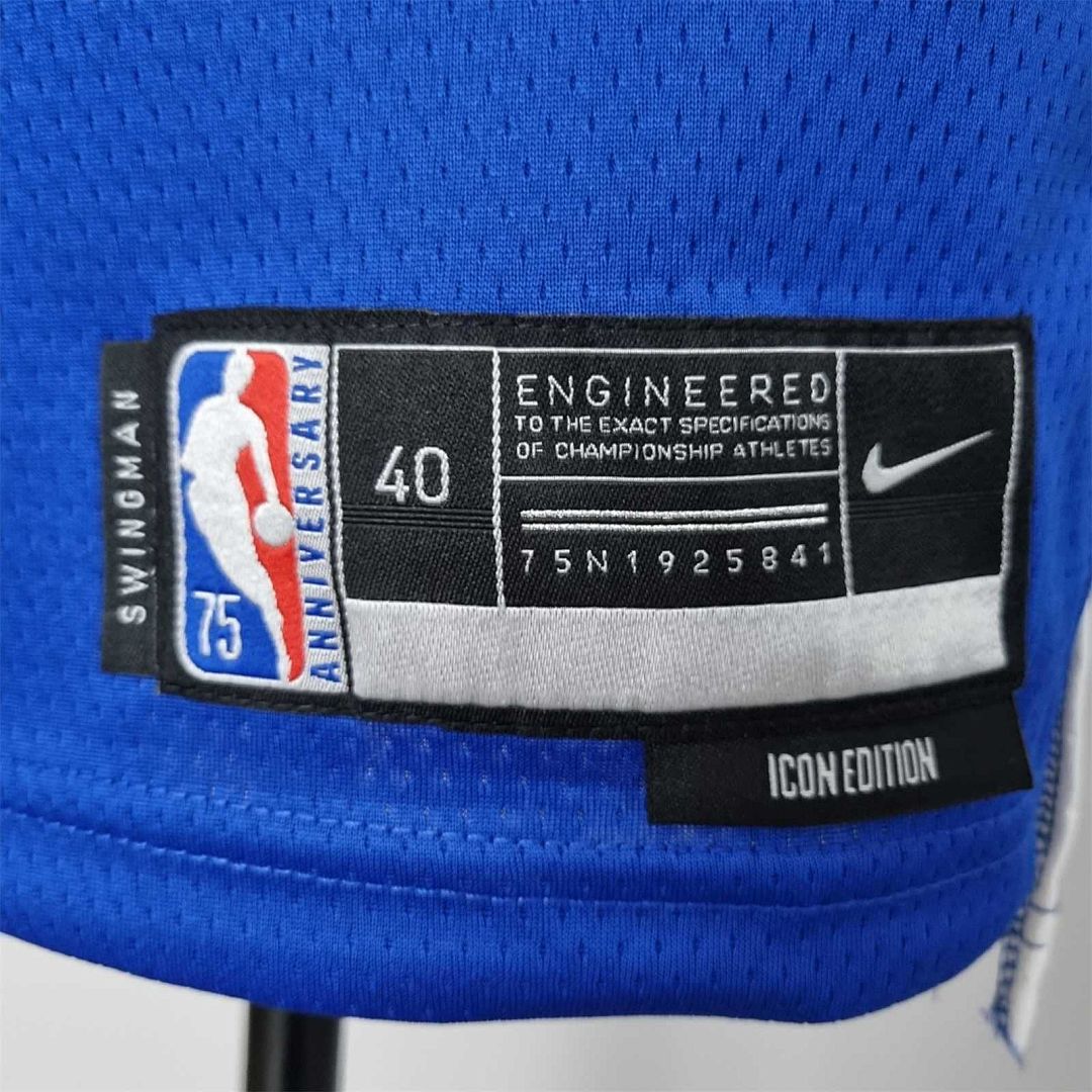 75th Anniversary Toscano#95 Golden State Warriors Mexico Exclusive Blue NBA Jersey 10