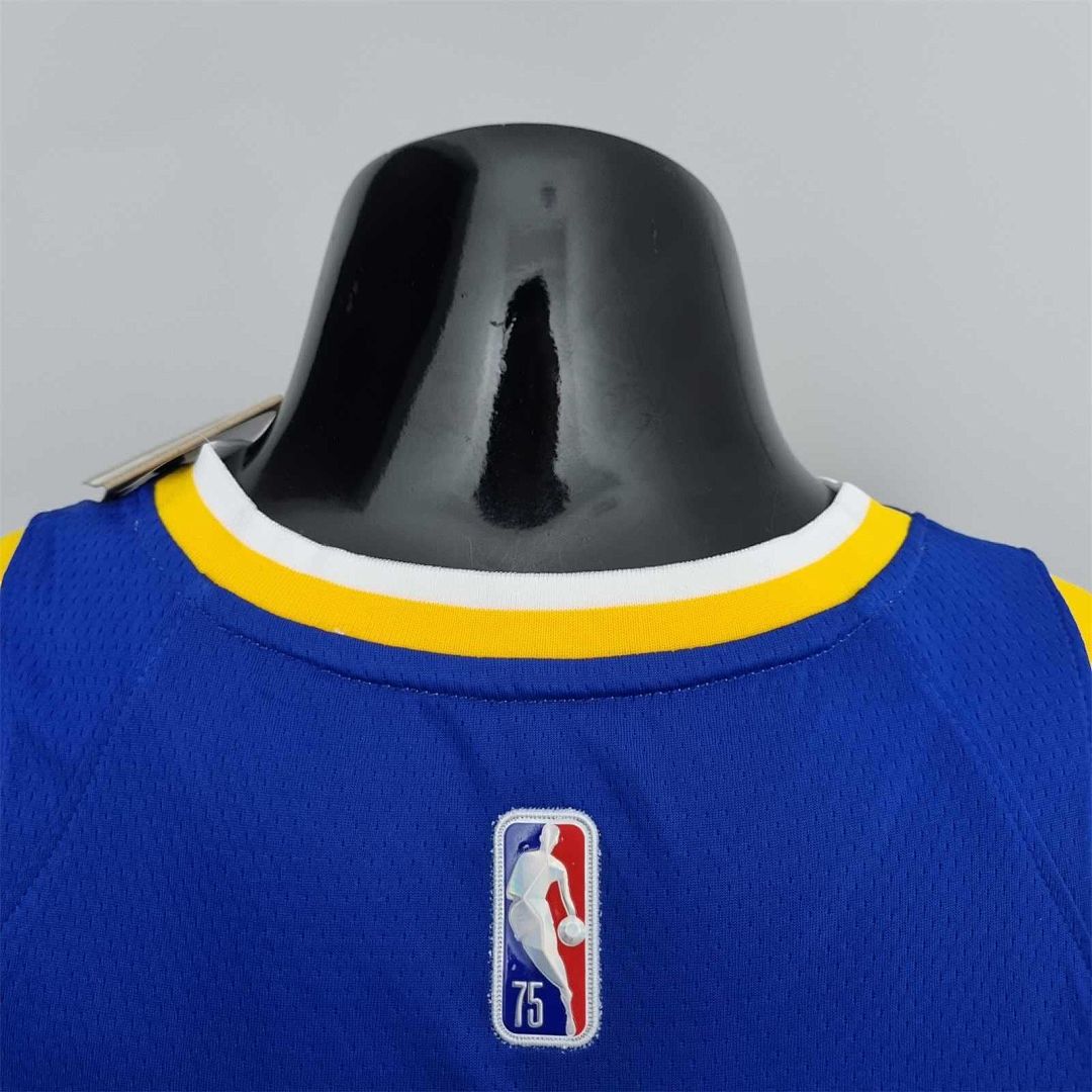 75th Anniversary Toscano#95 Golden State Warriors Mexico Exclusive Blue NBA Jersey 4