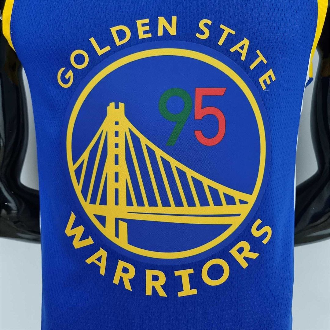 75th Anniversary Toscano#95 Golden State Warriors Mexico Exclusive Blue NBA Jersey 5
