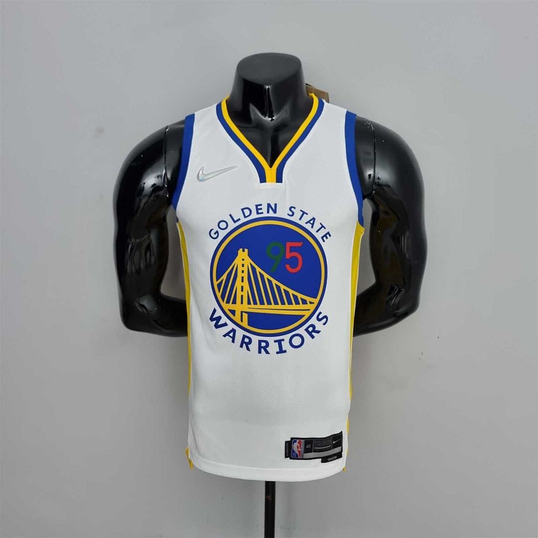 75th Anniversary Toscano#95 Golden State Warriors Mexico Exclusive White NBA Jersey