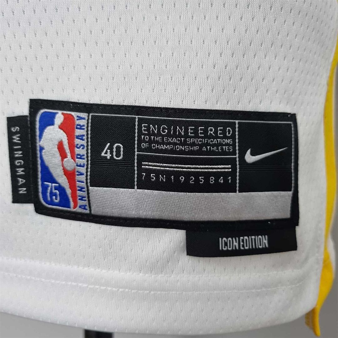 75th Anniversary Toscano#95 Golden State Warriors Mexico Exclusive White NBA Jersey 7