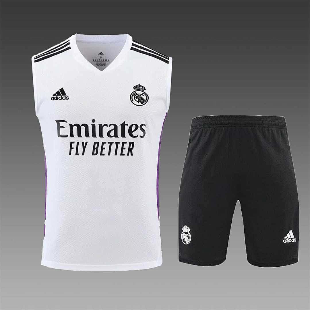 22-23 Real Madrid vest training suit kit White 12