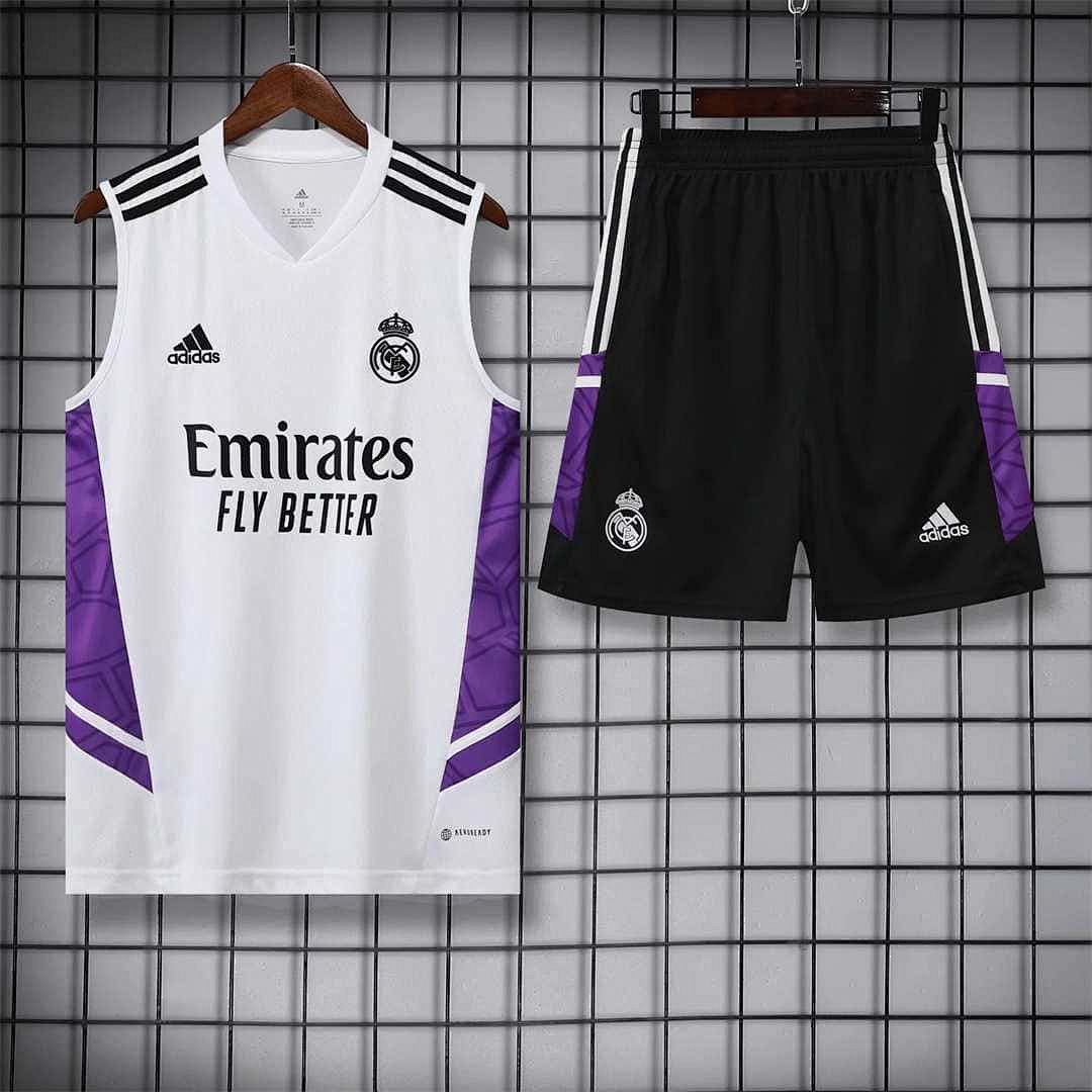22-23 Real Madrid vest training suit kit White 21