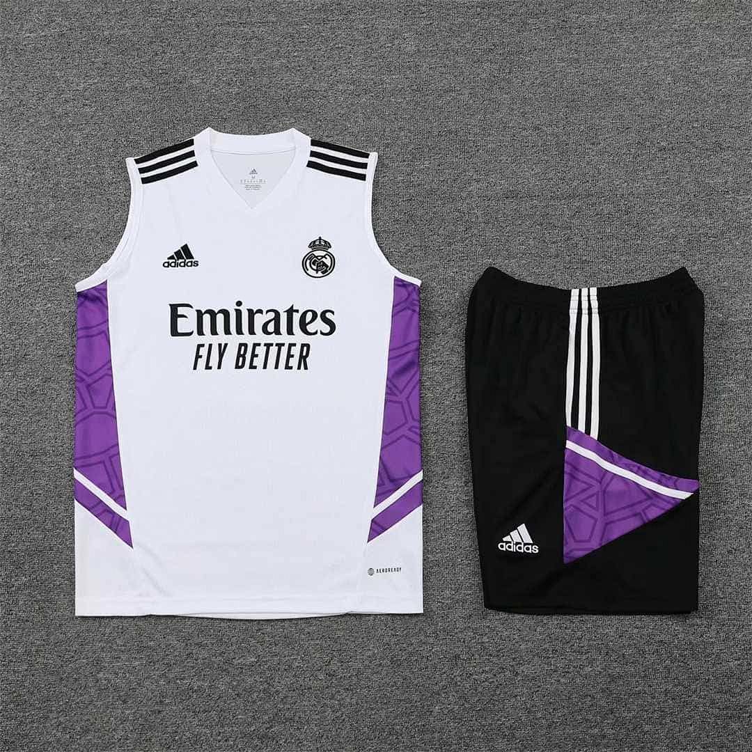 22-23 Real Madrid vest training suit kit White 4