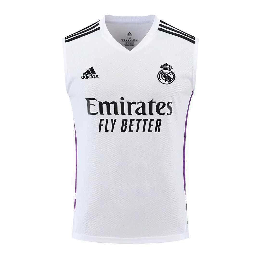 22-23 Real Madrid vest training suit kit White 6